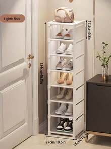 1 Piece Of Household Multi-Layer Single-Row Shoe Rack, Suitable For Shoe Storage In Living Rooms And School Dormitories, Can Be Assembled Freely, Home Decoration - White - View 7