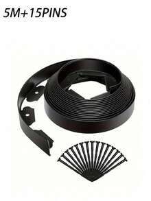 1pc Dig-Free Garden Edging Kit Made Of PE Material, 16.4 Feet Black Landscape Border, 2 Inches In Height, Durable And Easy To Install, Comes With 15 Anchoring Stakes, Suitable For Flower Beds, Tree Rings And Walkways - multicolor - View 20