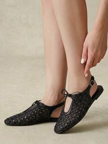 Styleloop Ladies, Buckles, Flat Shoes, Vacation Atmosphere, Summer Wear, Travel Essentials, Y2K, Cool Girl Night Out Wear - Black - View 10