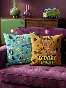 SCOOBY-DOO X Joivida 1件枕套（不含填充物），舒適搖粒絨布料，45*45cm - 彩色 - 查看 2