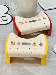 1PC Cream Style Non Slip Thickened Toilet Step Stool Pedestal Footrest For Bathroom Adults Heightened Standing Platform Ergonomic Comfort Home Use Decor - Multicolor - View 5
