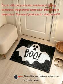 Halloween Imitation Cashmere Doormat, Wear-Resistant Entryway Floor Mat, Easy Care Decorative Rug For Living Room - A - View 5
