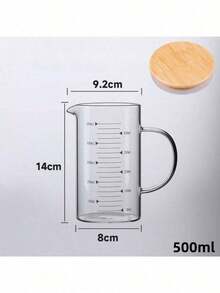 High Borosilicate Glass Measuring Cup With Non-Slip Handle And V-Shaped Spout - Heat Resistant, Microwave, Shatter-Resistant - Clear Glass With Milliliter Markings - Suitable For Baking, Cooking, Laboratory, Serving - Single Pack (Available In - Multicolor - View 11