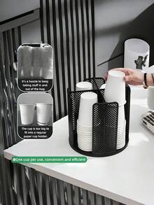Elegant Desktop Disposable Cup Dispenser, Countertop Coffee Tea Cup Storage Display Organizer - Multicolor - View 12