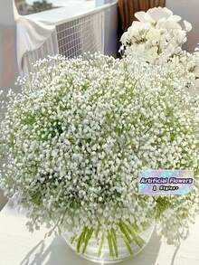 30/18/12/1件 透氣人造花束－20束滿天星，適合婚禮裝飾、宴會桌花擺設、飯店裝飾、派對佈置、花藝設計，逼真質感人造滿天星花，清新優雅 - 彩色 - 查看 2