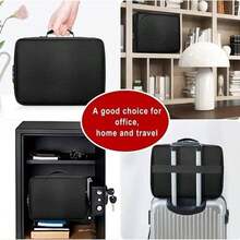 1-Piece Black File Organizer Bag, Multi-Layered With Large Capacity, 2/3 Layer Storage Boxes With Lock, Waterproof Zipper, Portable Travel And Home Storage Bag, Suitable For Files, Laptops, Certificates, Back To School Supplies - Black - View 7