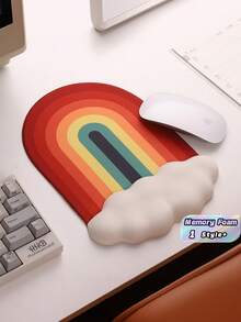 1PC Cloud Shape Multicolor Silicone Wrist Rest Mouse Pad Memory Foam Keyboard Wrist Support Cushion Non Slip Washable Office Desk Mat For Computer Laptop Home Office Students Gift Christmas Birthday Back To School Desk Accessories Must Haves - multicolor - View 1