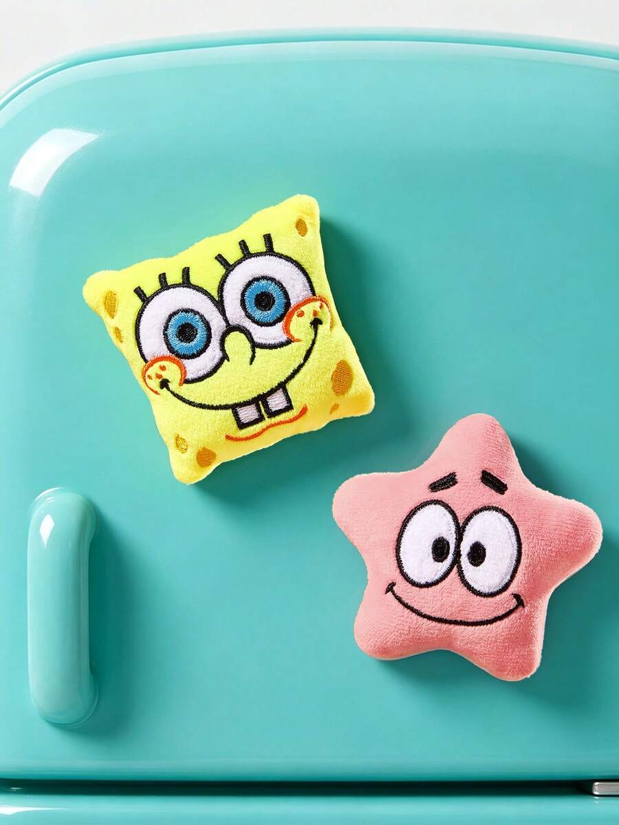 SpongeBob SquarePants | SHEIN 1件可愛卡通造型冰箱貼,背面含磁鐵,可吸附於冰箱及各種金屬表面 - 彩色 - 查看 1