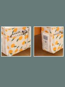 1PC Large Capacity Foldable Lightweight Durable Fabric Hanging Bedside Storage Basket Pouch With Multiple Pockets Easy Access For Dormitory College Bedroom Home Office Space Saving Organizer Must Have - Multicolor - View 6