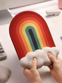 1PC Cloud Shape Multicolor Silicone Wrist Rest Mouse Pad Memory Foam Keyboard Wrist Support Cushion Non Slip Washable Office Desk Mat For Computer Laptop Home Office Students Gift Christmas Birthday Back To School Desk Accessories Must Haves - multicolor - View 2