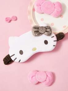 HELLO KITTY AND FRIENDS | SHEIN 印花睡眠遮光眼罩，可有效遮光，柔軟布料 - 棕色 - 查看 6