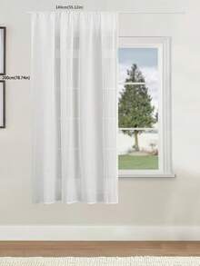 Cirelle 1 Panel White Sheer Curtain, Semi-Transparent Light Filtering Voile Window Drape, Elegant Rod Pocket Curtain For Living Room, Bedroom & Patio Doors - White - View 10