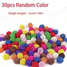 20/30/40pcs Woven Rattan Ball Bird Toys, Parrot Chewing Toys, 3cm/1.18inch, Suitable For Budgies, Lovebirds, Hamsters, Rabbits, Diy Handmade Decoration - A+B - View 14