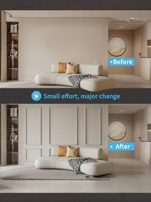 1 PC PEEL AND STICK FLEXIBLE BENDABLE WALL TRIM MOULDING DECORATIVE BORDER STRIP FOR WALL FLOOR CABINET EUROPEAN HOME DECOR DIY EASY INSTALL REMOVABLE ADHESIVE BASEBOARD CEILING CORNER COVER RENOVATION UPGRADE DECORATIVE TRIM - White - View 4