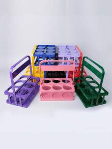 1PC Foldable 6 Hole Plastic Wine Glass Holder Stand Portable Durable Outdoor Home Use Beer Basket Cocktail Drink Display Rack For Party Picnic Bar Birthday Christmas Gift Must Haves - Multicolor - View 3