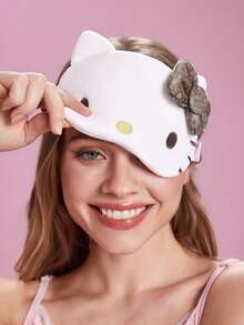 HELLO KITTY AND FRIENDS | SHEIN 印花睡眠遮光眼罩，可有效遮光，柔軟布料 - 棕色 - 查看 5