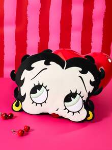 Betty Boop x SHEIN 1Pc Pink Cartoon-Shaped Decorative Throw Pillow, Can Be Used With Sofa, Car - Black - View 1