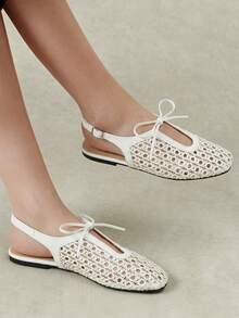 Styleloop Ladies, Buckles, Flat Shoes, Vacation Atmosphere, Summer Wear, Travel Essentials, Y2K, Cool Girl Night Out Wear Fall Shoes - White - View 3
