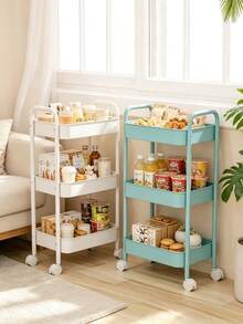 3 Tier Utility Cart Rustproof Multi Purpose Rolling Storage Rack With Casters For Kitchen Bathroom Snack Organizer Easy Assembly Home Decor Gift Idea Living Room Bedroom Office Garage Workshop Pantry Laundry Room Classroom Dormitory Apartment Balcony - Multicolor - View 13