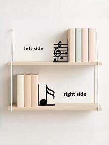 2PCS For Sheet Music And Books Powder Coated Metal Non Slip Sturdy Durable Music Note Staff Pattern Bookends Home Office Library Decor Gift For Music Lovers Christmas Valentine Day Trending - View 4