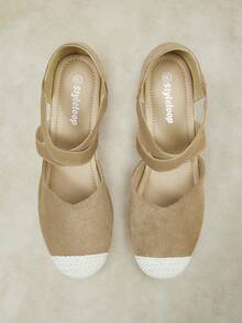 Styleloop Ladies, Rubber Band Cross Strap, Straw Rope, Sandals, High Heels. Fall Shoes - Khaki - View 9