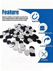 Magnetic Circular Sticker Set 100 Pieces For Refrigerator Diy, Adhesive Rubber Magnetic Points, With Strong Adhesive Discs - Round - View 4