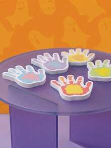 Joivida 1pc/6pcs Halloween Hand Shape Sticky Notes, Fun Palm Design Self-Adhesive Memo Pads For Home, Office, School, Party Favors, Planner Decor, Cute Colored Scratch Paper - multicolor - View 4