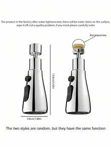 1pc Rotatable Universal Kitchen Sink Sprayer, Anti-Splash Boost Water Pressure Nozzle - Silver - View 4