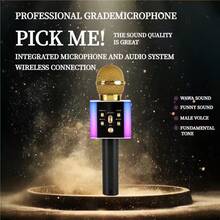 Teckwe Portable Wireless Handheld Microphone, Multifunctional Karaoke Microphone, Available In A Variety Of Colors - Silver - View 11