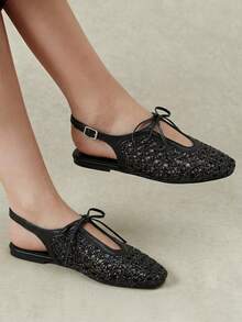 Styleloop Ladies, Buckles, Flat Shoes, Vacation Atmosphere, Summer Wear, Travel Essentials, Y2K, Cool Girl Night Out Wear - Black - View 3