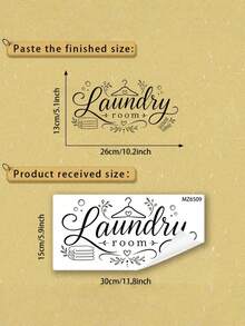 1PC Laundry Theme Alphabet Wall Stickers Self Adhesive Removable Waterproof Vinyl Decals Hanger Line Art Simple Style For Bathroom Laundry Room Wall Decor Home Decoration - multicolor - View 6