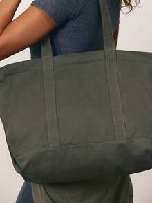 GLOWMODE Maxi 25L Canvas Adventure Tote With Two-Way Zippers & Logo Embroidery Workout Gym Daily Travel Vacation Wear - Portuguese tea green - View 5