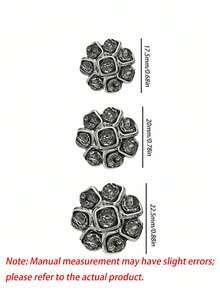 1 Pack 10 Pieces Premium Flower‑Shaped Metal Buttons Colorful Rhinestone Inlaid Fasteners For Tweed Suit Overcoat Fur Clothing Diy Sewing Accessories - 10pcs - View 3