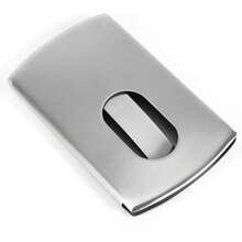 Stainless Steel Business Card Holder, Push-Up Slim Portable Card Case, One-Touch Metal Name Card Box For Men Women, Compact Professional Office Supplies, Durable Pocket Card Organizer Business Gift - one size fits all - View 2