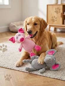 PETSIN Squeaky Interactive Puppy Toy, Plush Dog Chew Toy, Soft Yet Tough Reinforced Durable Stuffed Pet Plush Toy For Small Medium Large Breeds - Multicolor - View 2