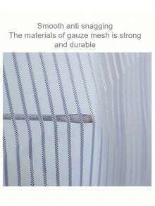 1pc Magnetic Screen Door - Available In Multiple Sizes, Self-Sealing Mosquito Net Door, Suitable For Bedroom/Patio Doors, Quiet Auto-Close, Breathable Magnetic Curtain, No Drilling Striped Magnetic Screen, Heavy Duty Retractable Mesh Door - Multicolor - View 2