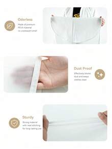 10PCS/5pcs/1pc Garment Dust Cover, Semi‑Transparent Thick Zipper Waterproof Suit Cover, Wedding Dress Protector, Back To School Supply, Wardrobe & Travel Use, Home Storage Organizer, Christmas Housewarming Gift, Clothing Protector, Garment Storage. - White - View 5