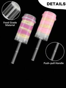 10pcs/20pcs Plastic Cake Push Pop Containers With Lids, Reusable Round Shape Push Up Cake Shooter Clear Cake Holders For Ice Cream Baking Molding - Clear - View 4