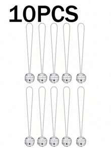 1/10 Pieces Disco Party Necklace Set Shiny Mirror Ball Pendant Chain Suitable For Carnival And Festival - Silver - View 9