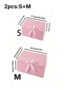 10pcs/5pcs/2pcs - Pink Gift Box With Lid, Gift Box With Ribbon For Bridesmaid Proposal Box, Gift Box For Wedding, Birthday Gift, Shower Party And Other Parties, Valentine's Day Gifts, Valentine Day, Packaging, Birthday, DIY Making, Beauty Storage BOX - Pink - View 14