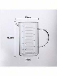 High Borosilicate Glass Measuring Cup With Non-Slip Handle And V-Shaped Spout - Heat Resistant, Microwave, Shatter-Resistant - Clear Glass With Milliliter Markings - Suitable For Baking, Cooking, Laboratory, Serving - Single Pack (Available In - Multicolor - View 13