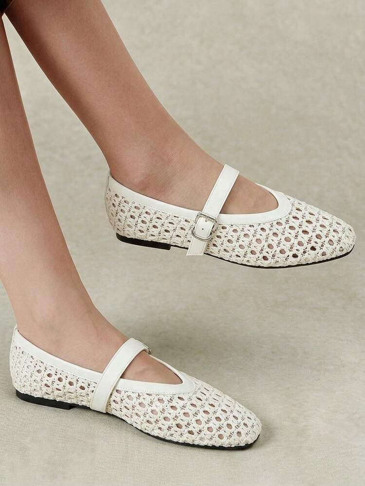 Styleloop Señoras, Hebillas, Zapatos Planos, Ambiente de Vacaciones, Ropa de Verano, Artículos Esenciales de Viaje, Y2K, Ropa de Salida Nocturna para Chicas Cool - Beis - Añade 2