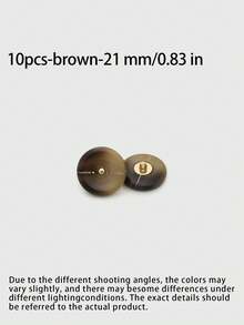 1 Pack 10 Pieces Simple Two‑Color Round Resin Metal Buttons Classic Decorative Fasteners For Coat Sweater Suit Tweed Outerwear Diy Sewing Accessories - 10pcs - View 14