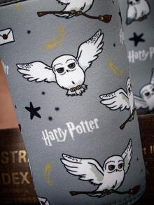 HARRY POTTER X SHEIN 1個可愛印花布製杯套，潛水布保溫材質，可重複使用，S/M/L三種尺寸，適用於不同盎司咖啡杯 - 灰色 - 查看 5