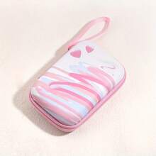 1pc Compact Shockproof Zipper Eva Durable Storage Pouch Lovely Heart Star Mushroom Print Earbud Cord Charger Organizer Bag For Outdoor Trip Daily Use Portable Travel Electronic Accessory Case - Multicolor - View 9