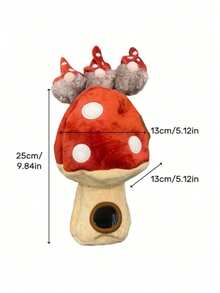 PETSIN Red Mushroom 3-In-1 Squeaky Dog Toy, Interactive Plush Chew Toy For Dogs, Dog Enrichment Toy For Mental Stimulation And Boredom Relief, Durable Training And Puzzle Toy For Puppies Small Medium Large Dogs - Red mushroom one-to-three set - View 3
