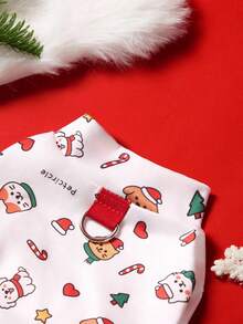 PETSIN 1pc Universal Pet Clothing For Cats And Dogs, Fully Printed With Christmas-Themed Designs - Full-Body Coveralls For Pets, Suitable For Small Dogs At Christmas Parties Or Daily Home Wear, Can Be Layered With Coats For Warmth - Multicolor - View 13