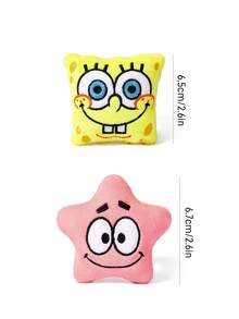 SpongeBob SquarePants | SHEIN 1件可愛卡通造型冰箱貼，背面含磁鐵，可吸附於冰箱及各種金屬表面 - 彩色 - 查看 3