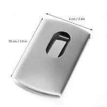 Stainless Steel Business Card Holder, Push-Up Slim Portable Card Case, One-Touch Metal Name Card Box For Men Women, Compact Professional Office Supplies, Durable Pocket Card Organizer Business Gift - one size fits all - View 3
