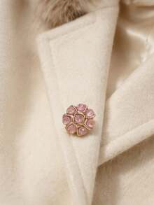 1 Pack 10 Pieces Premium Flower‑Shaped Metal Buttons Colorful Rhinestone Inlaid Fasteners For Tweed Suit Overcoat Fur Clothing Diy Sewing Accessories - 10pcs - View 6